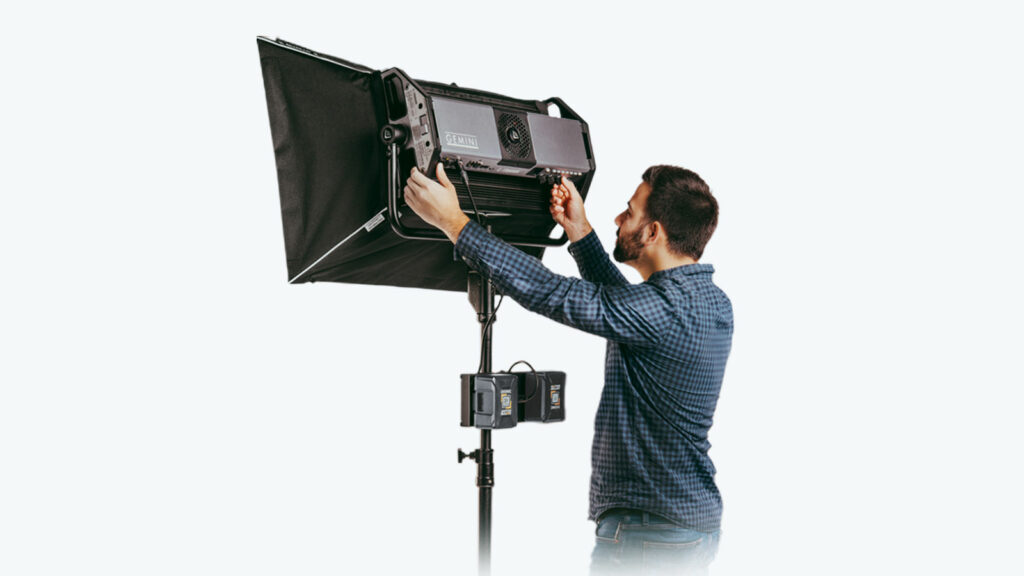 Dionic 26V on Litepanels Gemini 2X1 Soft